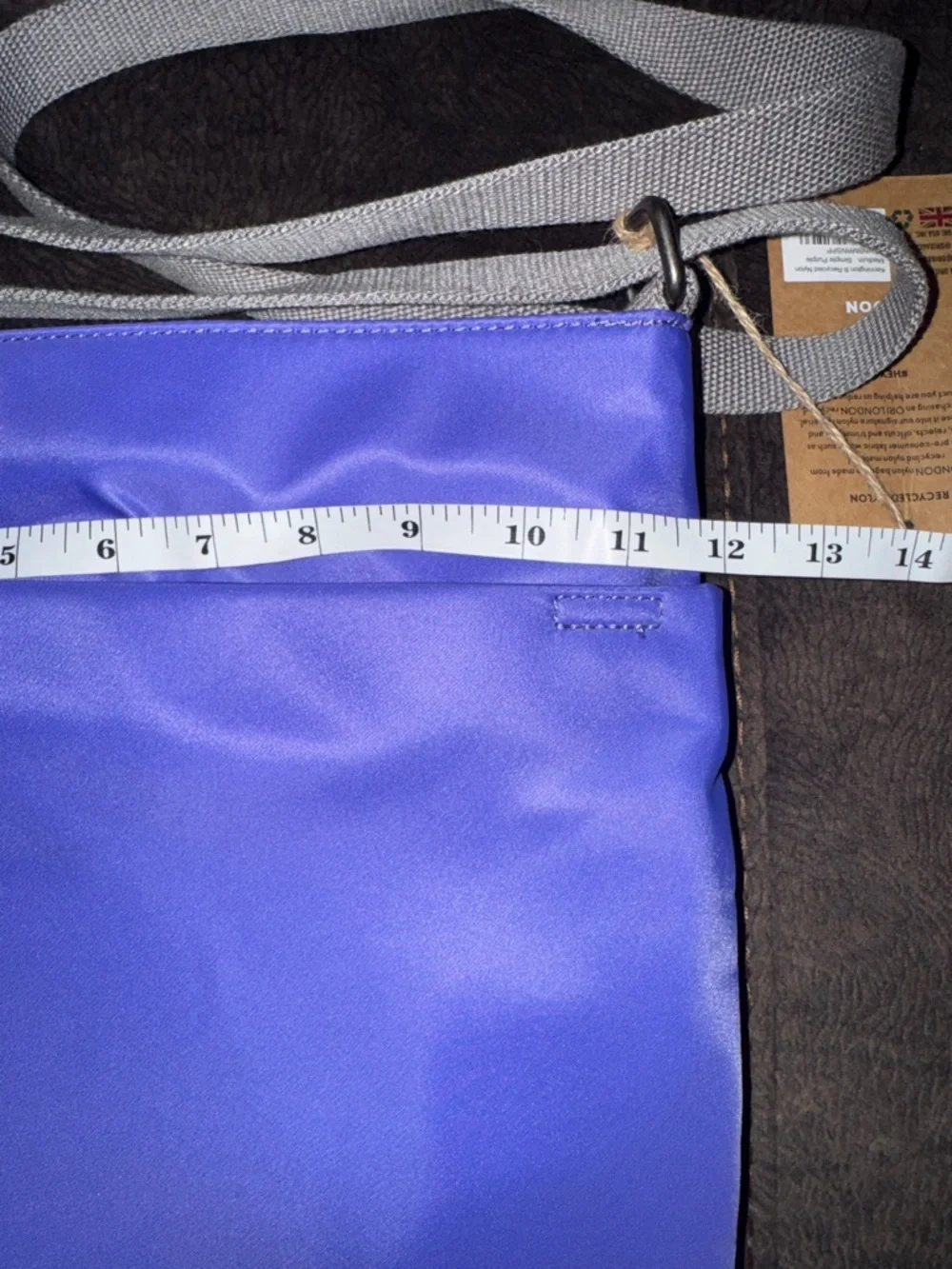 ORI LONDON Kensington B Recycled Nylon Crossbody in Simple Purple NWT - Picture 7 of 11